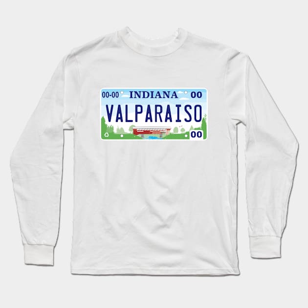 Valparaiso License Plate Long Sleeve T-Shirt by zsonn